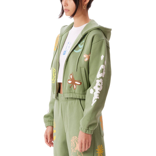 Obey Γυναικεία ζακέτα Luke Cropped Zip Up Hood Specialty Fleece